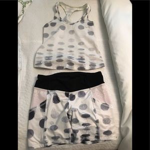 pale pink insert -shorts/neon yellow on top